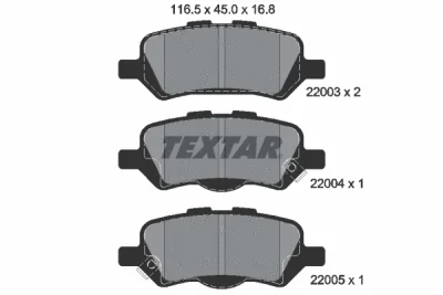 2200301 TEXTAR Комплект тормозных колодок, дисковый тормоз