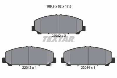 2204201 TEXTAR Комплект тормозных колодок, дисковый тормоз