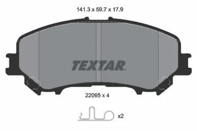 2206501 TEXTAR Комплект тормозных колодок, дисковый тормоз