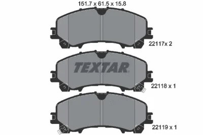2211701 TEXTAR Комплект тормозных колодок, дисковый тормоз
