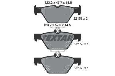 2215801 TEXTAR Комплект тормозных колодок, дисковый тормоз