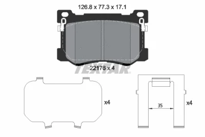 2217601 TEXTAR Комплект тормозных колодок, дисковый тормоз