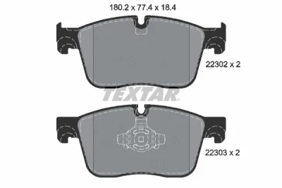 Комплект тормозных колодок, дисковый тормоз TEXTAR 2230201