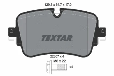 2230701 TEXTAR Комплект тормозных колодок, дисковый тормоз