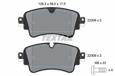 2230801 TEXTAR Комплект тормозных колодок, дисковый тормоз