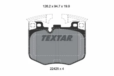 Комплект тормозных колодок, дисковый тормоз TEXTAR 2242501