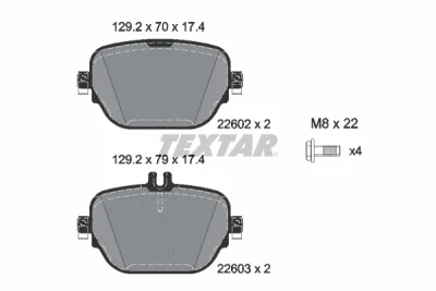 Комплект тормозных колодок, дисковый тормоз TEXTAR 2260201