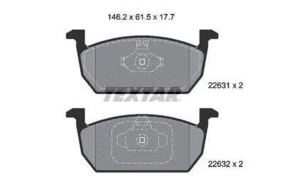 Комплект тормозных колодок, дисковый тормоз TEXTAR 2263101