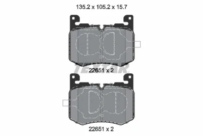2265101 TEXTAR Комплект тормозных колодок, дисковый тормоз