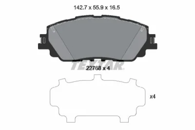 Комплект тормозных колодок, дисковый тормоз TEXTAR 2276801