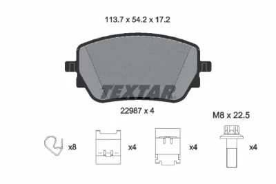 2298701 TEXTAR Комплект тормозных колодок, дисковый тормоз