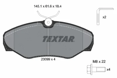 2309902 TEXTAR Комплект тормозных колодок, дисковый тормоз