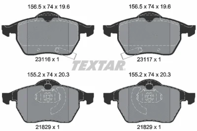 2311602 TEXTAR Комплект тормозных колодок, дисковый тормоз