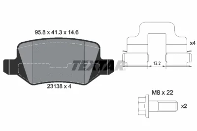 2313803 TEXTAR Комплект тормозных колодок, дисковый тормоз