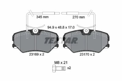 2316901 TEXTAR Комплект тормозных колодок, дисковый тормоз
