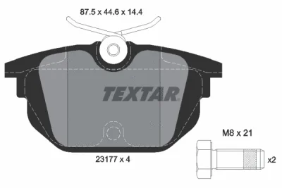 2317703 TEXTAR Комплект тормозных колодок, дисковый тормоз