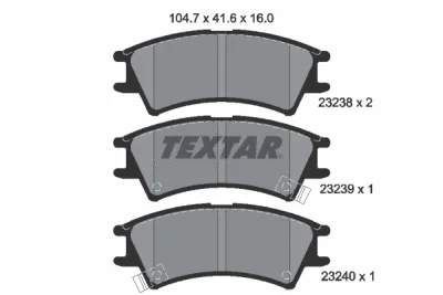 Комплект тормозных колодок, дисковый тормоз TEXTAR 2323802