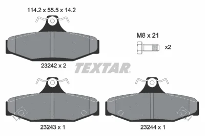 2324201 TEXTAR Комплект тормозных колодок, дисковый тормоз