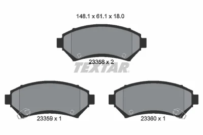 2335801 TEXTAR Комплект тормозных колодок, дисковый тормоз
