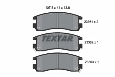 2336101 TEXTAR Комплект тормозных колодок, дисковый тормоз