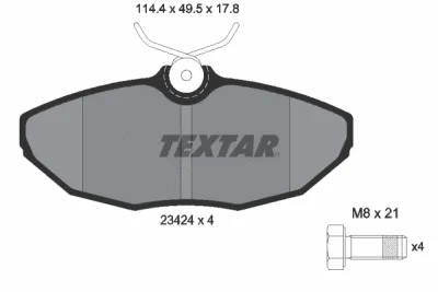 2342401 TEXTAR Комплект тормозных колодок, дисковый тормоз