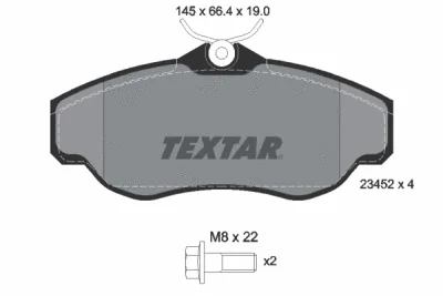 2345201 TEXTAR Комплект тормозных колодок, дисковый тормоз
