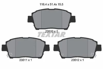 2351002 TEXTAR Комплект тормозных колодок, дисковый тормоз