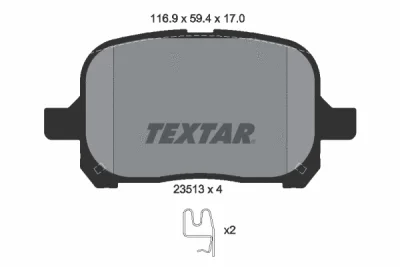 2351302 TEXTAR Комплект тормозных колодок, дисковый тормоз