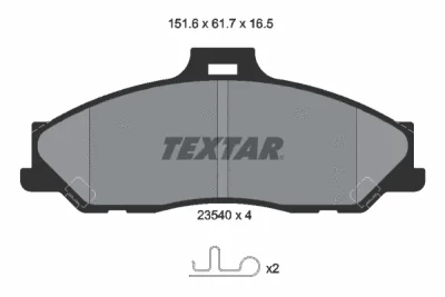 Комплект тормозных колодок, дисковый тормоз TEXTAR 2354001