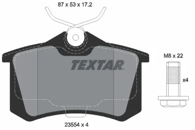 2355481 TEXTAR Комплект тормозных колодок, дисковый тормоз