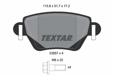 2355701 TEXTAR Комплект тормозных колодок, дисковый тормоз