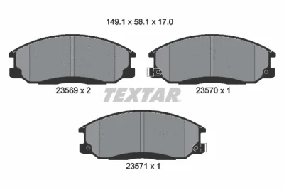 2356901 TEXTAR Комплект тормозных колодок, дисковый тормоз