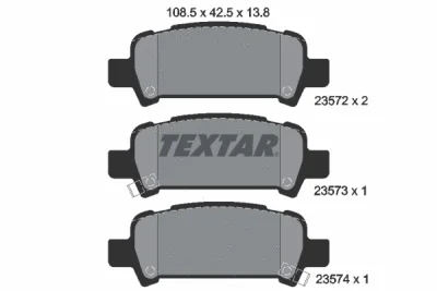 2357202 TEXTAR Комплект тормозных колодок, дисковый тормоз