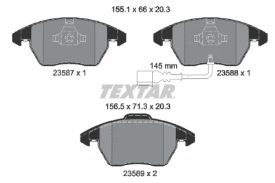2358701 TEXTAR Комплект тормозных колодок, дисковый тормоз