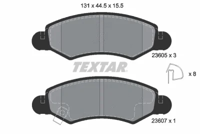 Комплект тормозных колодок, дисковый тормоз TEXTAR 2360501