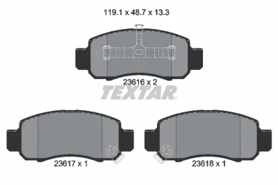2361601 TEXTAR Комплект тормозных колодок, дисковый тормоз
