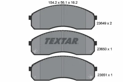 Комплект тормозных колодок, дисковый тормоз TEXTAR 2364901