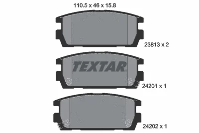 2381301 TEXTAR Комплект тормозных колодок, дисковый тормоз