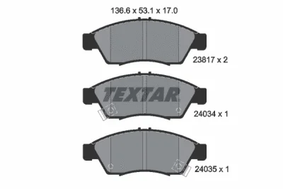 2381701 TEXTAR Комплект тормозных колодок, дисковый тормоз