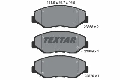 2386801 TEXTAR Комплект тормозных колодок, дисковый тормоз