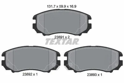 2389101 TEXTAR Комплект тормозных колодок, дисковый тормоз