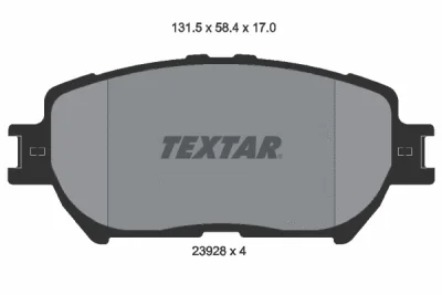 Комплект тормозных колодок, дисковый тормоз TEXTAR 2392801