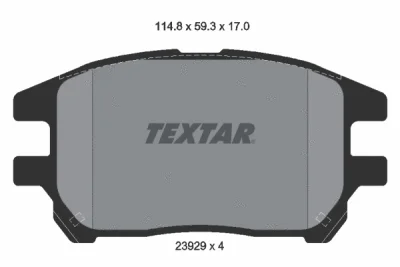 2392901 TEXTAR Комплект тормозных колодок, дисковый тормоз