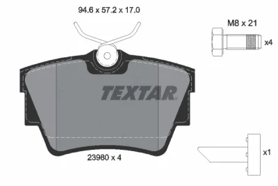 2398001 TEXTAR Комплект тормозных колодок, дисковый тормоз