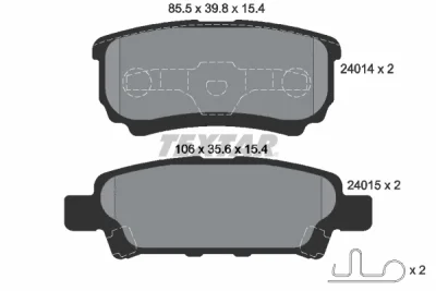 Комплект тормозных колодок, дисковый тормоз TEXTAR 2401401