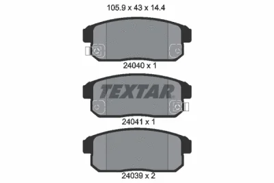 2404001 TEXTAR Комплект тормозных колодок, дисковый тормоз