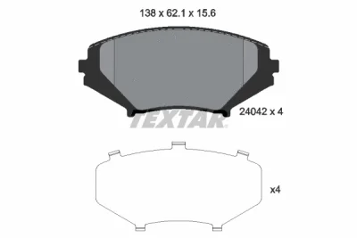 2404201 TEXTAR Комплект тормозных колодок, дисковый тормоз