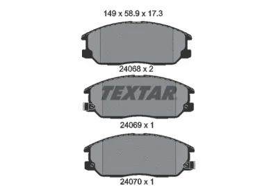 2406801 TEXTAR Комплект тормозных колодок, дисковый тормоз