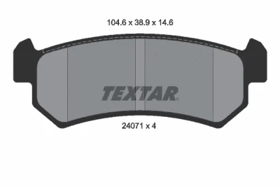 2407101 TEXTAR Комплект тормозных колодок, дисковый тормоз