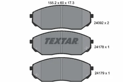 2409201 TEXTAR Комплект тормозных колодок, дисковый тормоз